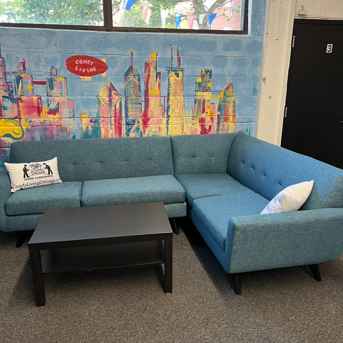 Blue Tufted Sectional