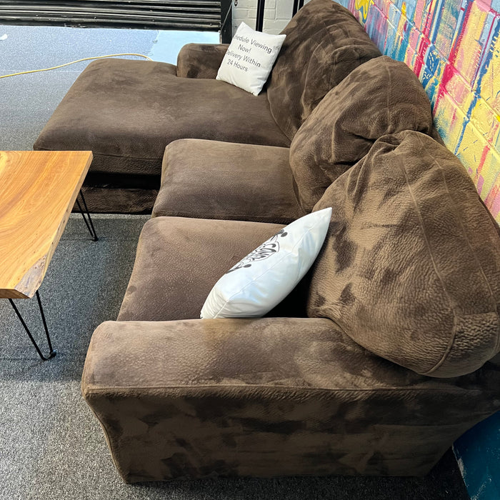 Brown Comfy Sectional with Left Chaise