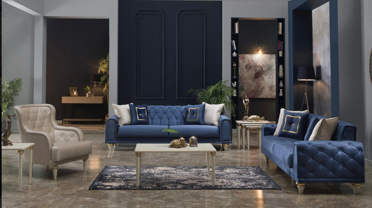 Mistral Love Seat (Duca Navy) 3 Pieces	 by Bellona