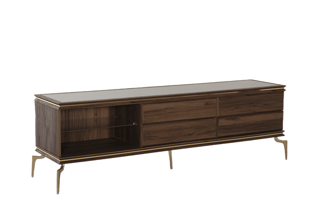 Montego Tv Stand (Montego Walnut/Car.Marb) by Bellona