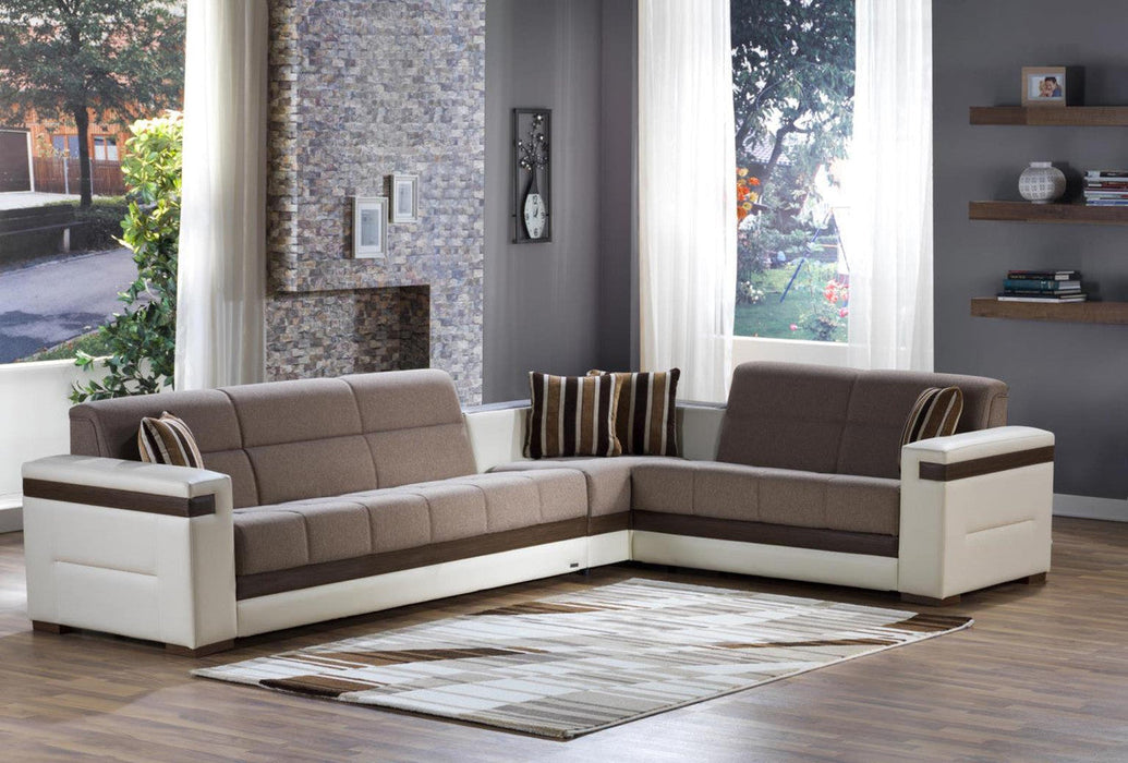 Moon Sleeper Sectional (Platin Mustard) by Bellona