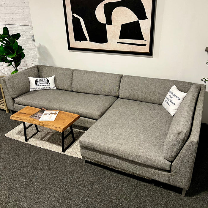 CB2 Gray Decker 2pc Sectional