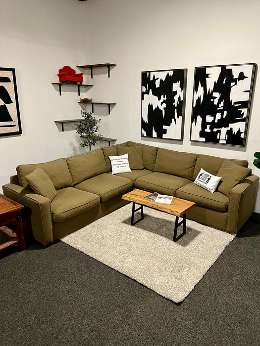 Room And Board Olive/Gray Corner Sectional