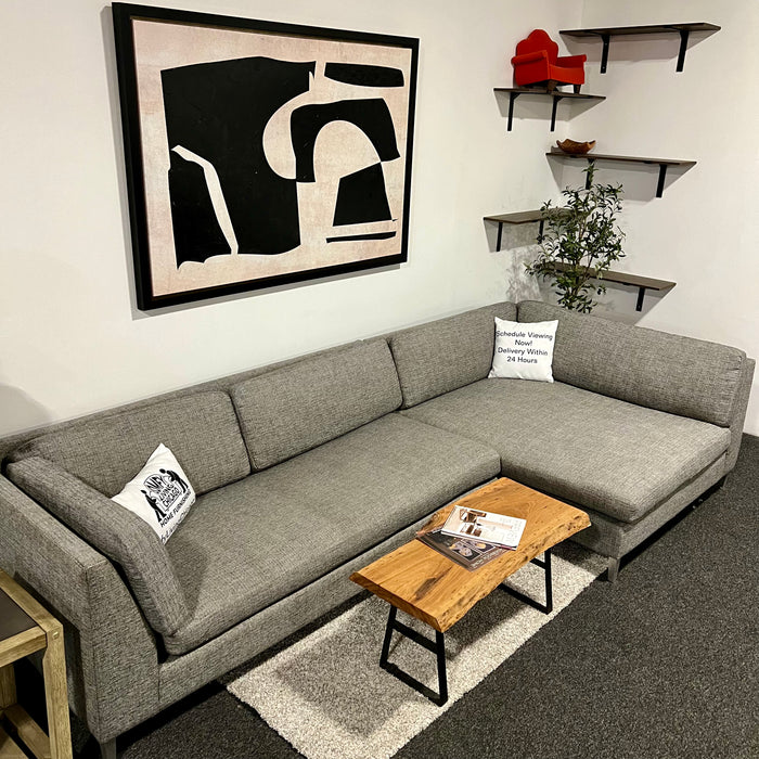 CB2 Gray Decker 2pc Sectional