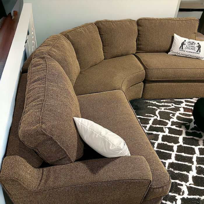 Caramel Three Piece Corner Sectional Couch