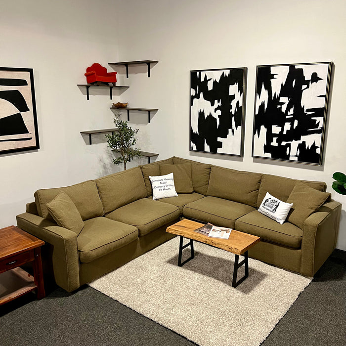 Room And Board Olive/Gray Corner Sectional