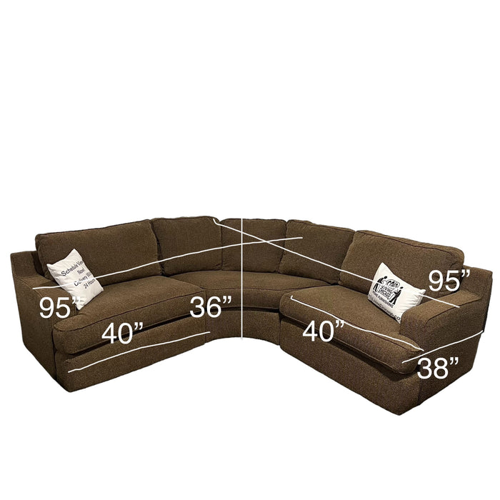 Caramel Three Piece Corner Sectional Couch