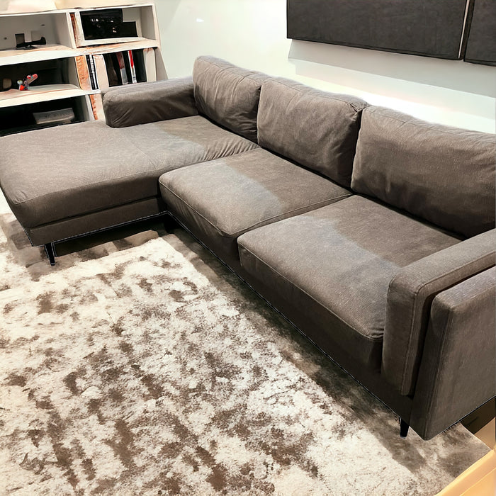 Jonathan Louis Gray Two Piece Sectional Couch with Right Chaise