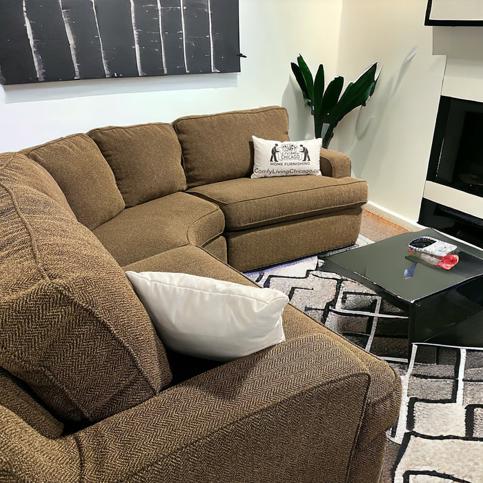 Caramel Three Piece Corner Sectional Couch