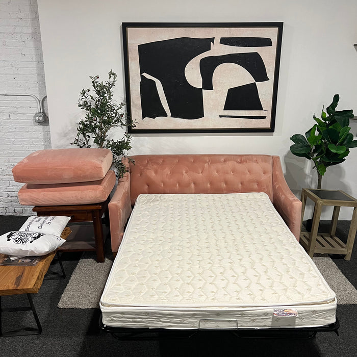 Apt2B Pink Tufted Loveseat Sleeper