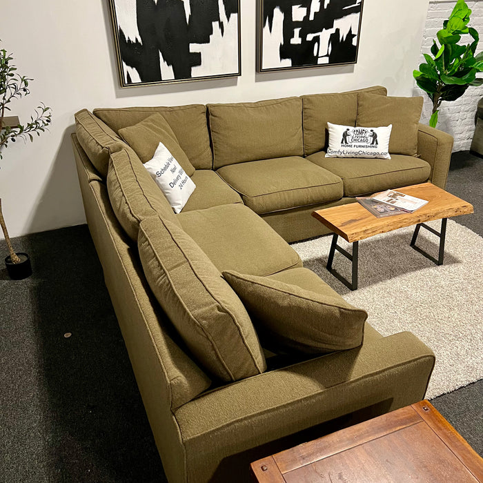 Room And Board Olive/Gray Corner Sectional