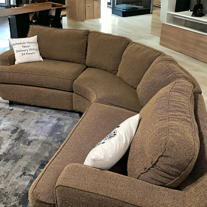 Caramel Three Piece Corner Sectional Couch