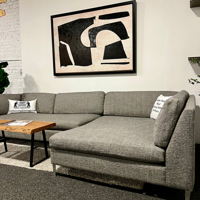 CB2 Gray Decker 2pc Sectional