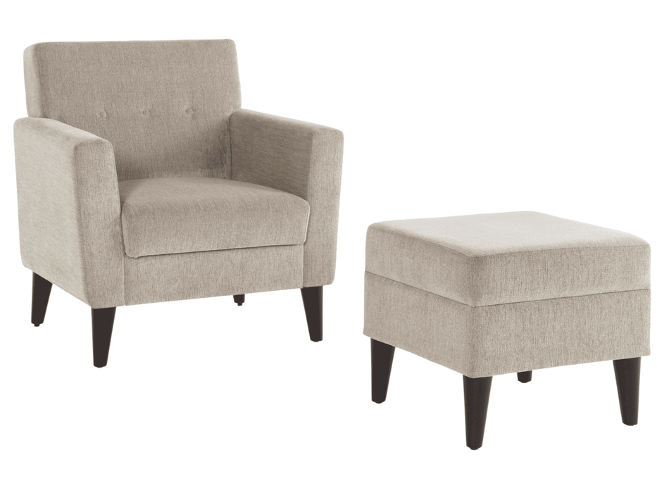 Theo Accent Chair and Ottoman by Bellona