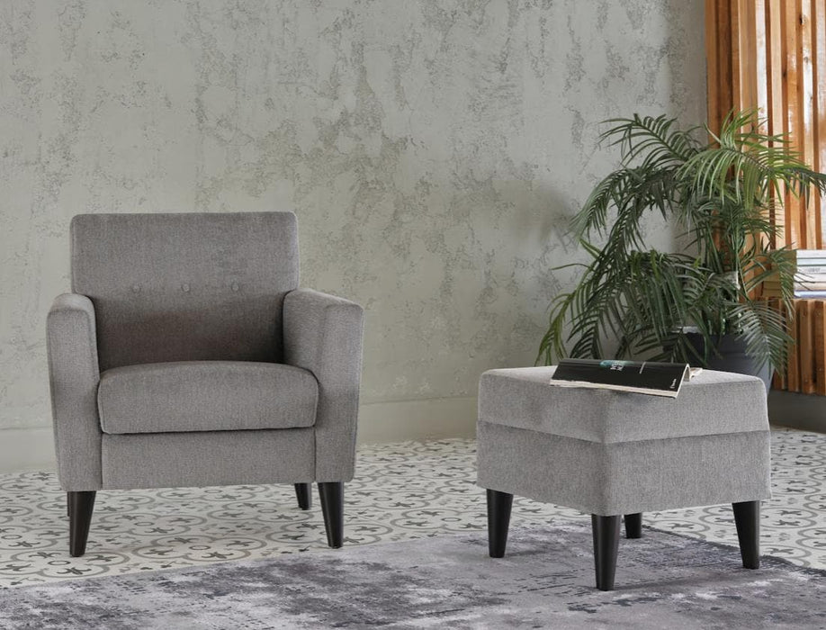 Theo Accent Chair and Ottoman by Bellona